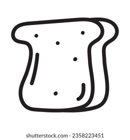 bread food doodle icon isolated