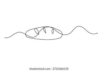 Brotfutter Symbol durchgehende einzeilige Zeichnung und minimalistischer Stil isolieren Umriss Vektorgrafik