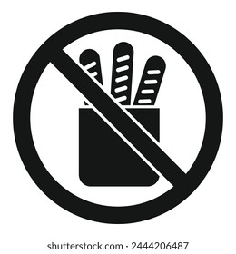 Bread food package icon simple vector. Food organic disease. Human health