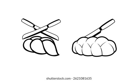 Bread Foods Illustrations Design on Black Background