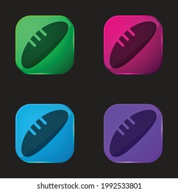 Bread four color glass button icon