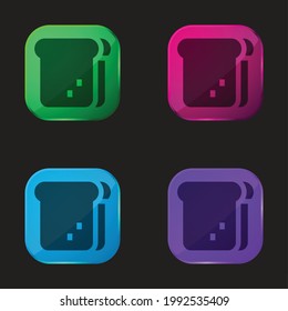 Icono de botón de cuatro colores de vidrio