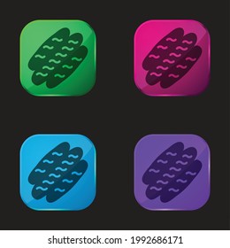 Icono de botón de cuatro colores de vidrio