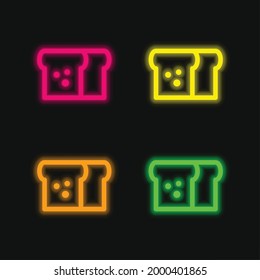 Icono de vector neonato brillante de cuatro colores de pan