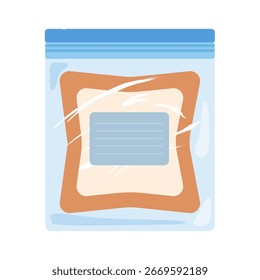 Pan en una bolsa de congelador material de ilustración