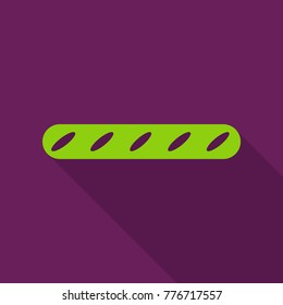 Bread, French Baguette, loaf. Vector illustration in flat style
