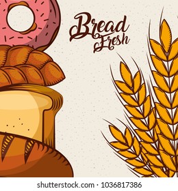 bread fresh donut croissant wheat assortment bake poster