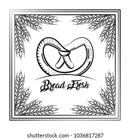 bread fresh pretzel vintage frame wheat decoration