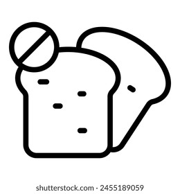 Bread gluten free icon outline vector. Wheat product. Food diet