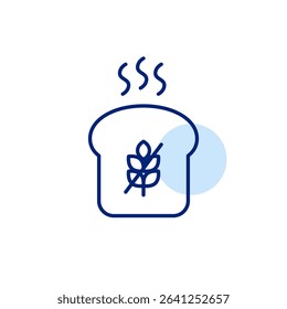 Bread and gluten free symbol. Dietary restrictions, food labelling. Pixel perfect, editable vector icon