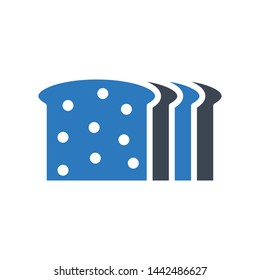 bread glyph color vector icon