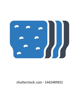 bread glyph color vector icon