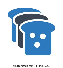 bread glyph color vector icon