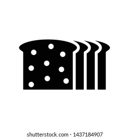 bread glyph flat vector icon