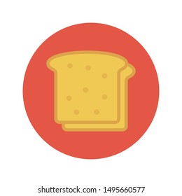 bread glyph flat vector icon