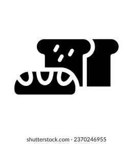 bread glyph icon illustration vector graphic. Simple element illustration vector graphic, suitable for app, websites, and presentations isolated on white background