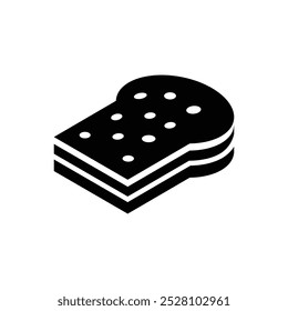 Glifo del pan y diseño del símbolo en el fondo blanco