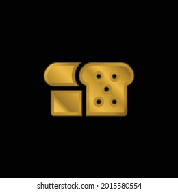 Bread gold plated metalic icon or logo vector