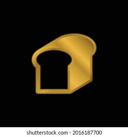 Bread gold plated metalic icon or logo vector