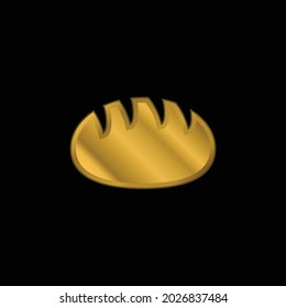 Bread gold plated metalic icon or logo vector