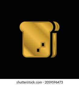 Bread gold plated metalic icon or logo vector