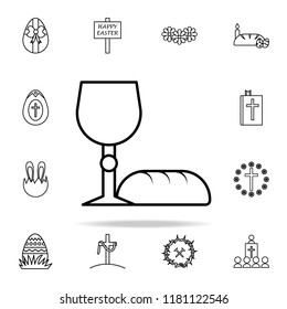 bread and grail icon. Easter icons universal set for web and mobile on white background