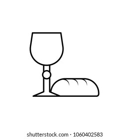 bread and grail icon. Element of Easter holiday for mobile concept and web apps. Thin line icon for website design and development, app development. Premium icon on white background