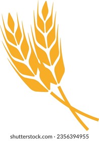 Bread grain golden shape emblem. Farm harvest symbol