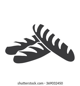 Bread gray colored illustration, food icon simple design