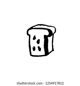 Bread grunge icon. Modern brush ink vector illustration.