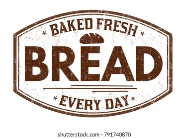 Bread grunge rubber stamp on white background, vector illustration