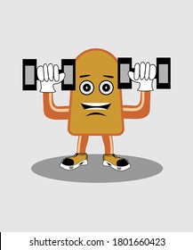 bread gym icon vector logo