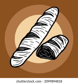 Pan Mano Dibujo Pastel de alimentos Pasteles Menú Cafetería Restaurantes ilustración