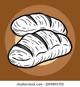 Bread Hand Drawn Cake Food Dessert Pastries Menu Cafe Restaurants illustration