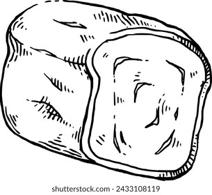Bread hand drawn illustration with line art style.