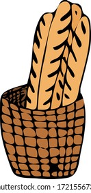 Bread hand drawn illustration. Pastry,  flour fresh bread sketches for bakery shop or cafeteria. Vector graphic, stylized image background for menu
