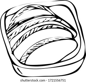 Bread hand drawn illustration. Pastry,  flour fresh bread sketches for bakery shop or cafeteria. Vector graphic, stylized image background for menu