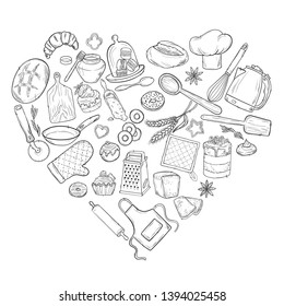 Bread hand drawn set illustration. Vintage pastry, desserts, cakes vector sketches for bakery shop or cafeteria. Other types of wheat, flour fresh bread. Vector graphic, stylized image of baking set g