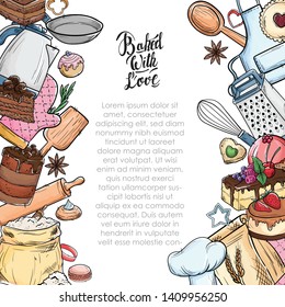  Bread hand drawn set illustration. Vintage pastry, desserts, cakes, wheat, flour fresh bread sketches for bakery shop or cafeteria. Vector graphic, stylized image set graphic element for menu