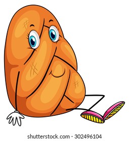 Bread with happy face illustration