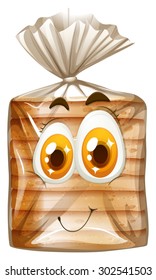 Bread with happy face illustration