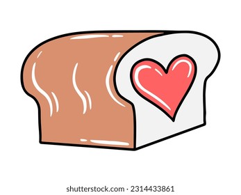 Bread with Heart Icon Illustration

