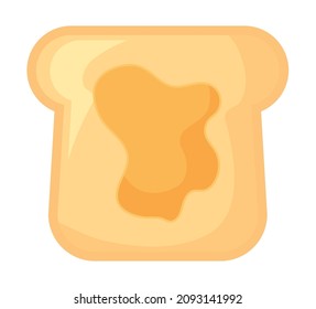 Brot mit Honig auf Weiß