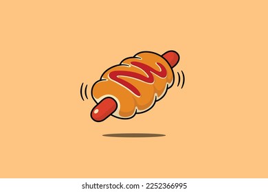 Bread hot dog and tomato sauce