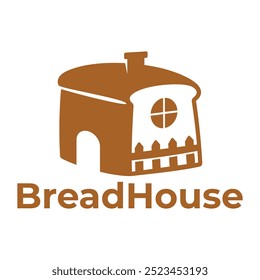bread house flat minimalist design logo