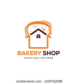 bread house logo designs concept, bakery logo designs
