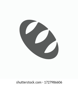bread icon, baguette bread vector, food illustration