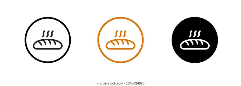 Bread icon, baker symbol vector design