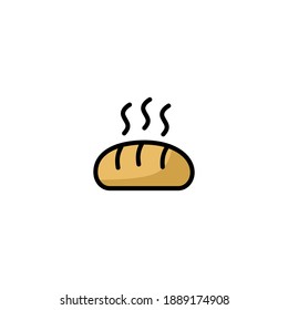 Bread icon. Bakery icon. Simple, outline, black, flat, color.