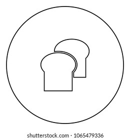 Bread icon black color in circle